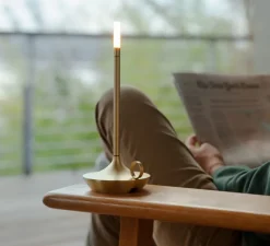 Lampe, baladeuse, Wick, laiton, LED, 2600K, Ø12cm, H26cm - Graypants