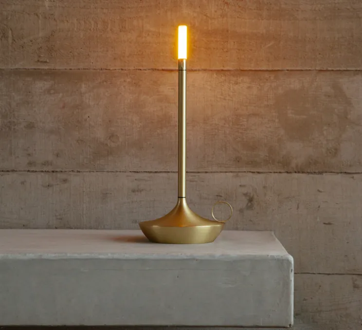 Lampe, baladeuse, Wick, laiton, LED, 2600K, Ø12cm, H26cm - Graypants