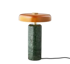 Lampe, Baladeuse,Trip, Indian Green, Marbre vert, opaline ambre, IP44, LED, dim, 3000K, Ø17cm, H21cm - Design by us