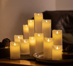 Lampe Bougie, cire, Sara Rechargeable, blanc, LED, Ø7,5cm, H25cm - Sirius