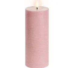 Lampe Bougie, Rustic Pillar, dusty rose, Ø7,8cm, H20cm, LED, dim, 2400K, 6 lm -Uyuni