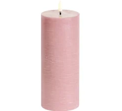 Lampe Bougie, Rustic Pillar, dusty rose, Ø7,8cm, H20cm, LED, dim, 2400K, 6 lm -Uyuni