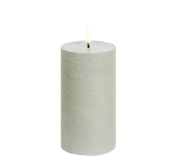 Lampe Bougie, Rustic Pillar, dusty green, Ø7,8cm, H15cm, LED, dim, 2400K, 6 lm-Uyuni