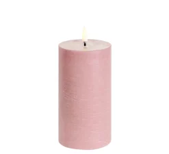 Lampe Bougie, Rustic Pillar, dusty rose, Ø7,8cm, H15cm, LED, dim, 2400K, 6 lm -Uyuni