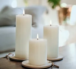 Lampe Bougie, Smooth Pillar, blanc nordique, Ø7,8cm, H15cm , LED, dim- UYUNI