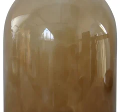 Lampe cloche, Glow in a dome, marron chataîgne, base laiton, H25,5cm, Ø23cm - Ebb and Flow