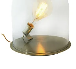 Lampe cloche, Glow in a dome, transparent, base laiton, H25,5cm - Ebb and Flow