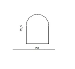 Lampe cloche, Glow in a dome, transparent, base laiton, H25,5cm - Ebb and Flow