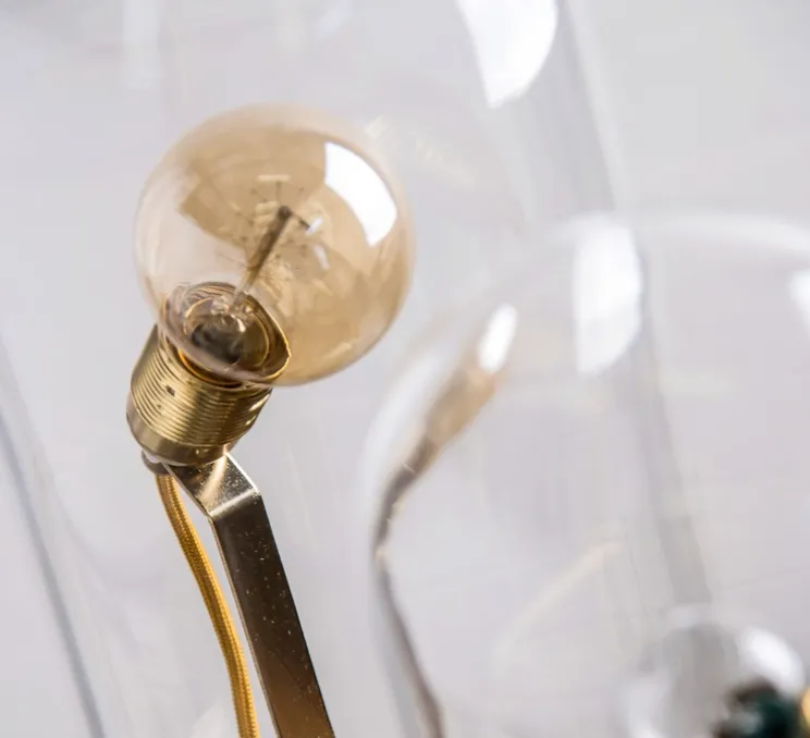 Lampe cloche, Speak up!, transparent, base laiton, H33cm - Ebb and Flow