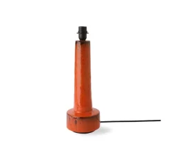 Lampe, Cone + Retro Stoneware, céramique, marron, rouge, Ø32cm, H80cm - HK Living
