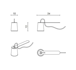 Lampe de bibliothèque, Lightbook, blanc, noir, H12cm - Designheure