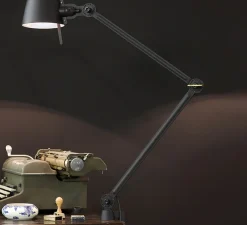 Lampe de bureau, Bolt, 2 bras, à pince, noir fumé, L9cm, H96cm - Tonone