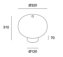 Lampe de bureau, Ilargi, bois, LED, dim, 2700k, 1177 lm, Ø32cm, P31cm - LEDs C4