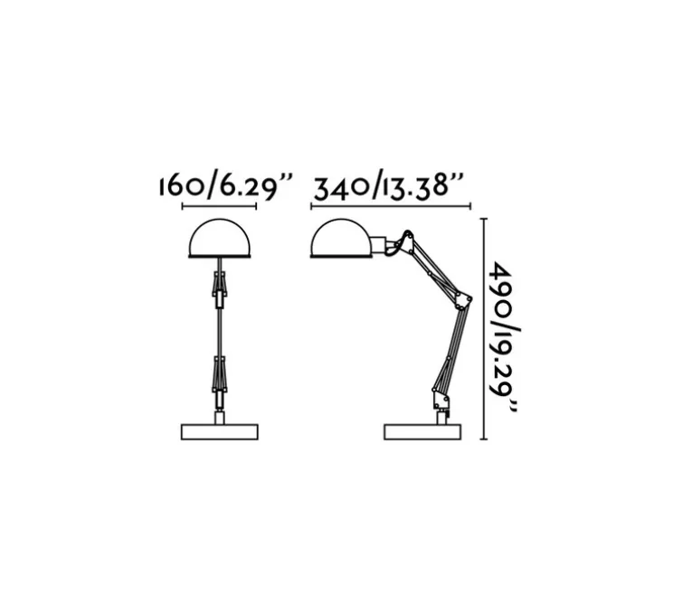 Lampe de bureau, industrielle, noir, Baobab, H49cm L34cm, Faro