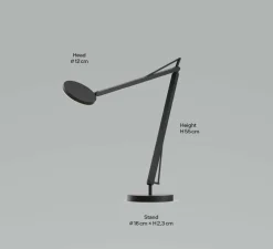 Lampe de bureau, John, blanc, LED, dim, 3500K, 1000 lm, L16cm, H55cm - GRAU