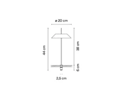 Lampe de bureau, Mayfair Mini, boulonné sans socle, beige, LED, 2700K, 223 lm, Ø20cm, H38cm - Vibia