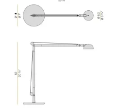Lampe de bureau, Opuntia, noir, IP40, L18cm, H53cm - Panzeri