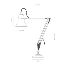 Lampe de bureau, Original 1227, blanc lin, Ø14cm H49cm - ANGLEPOISE