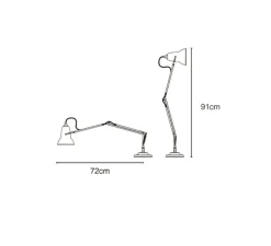 Lampe de bureau, Original 1227, blanc lin, Ø14cm H49cm - ANGLEPOISE