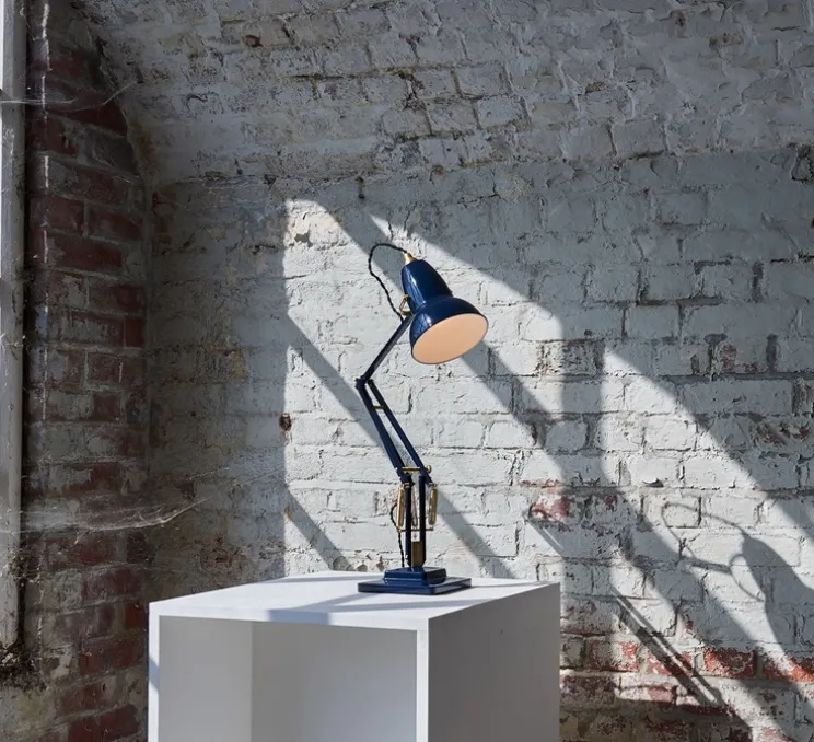 Lampe de bureau, Original 1227 Brass, Ink Blue, Ø14cm H49cm - Anglepoise
