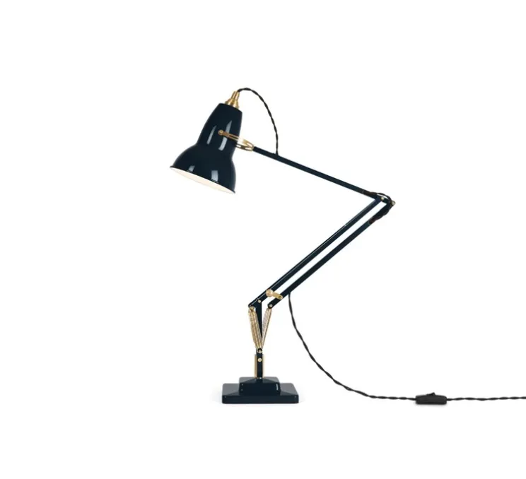 Lampe de bureau, Original 1227 Brass, Ink Blue, Ø14cm H49cm - Anglepoise