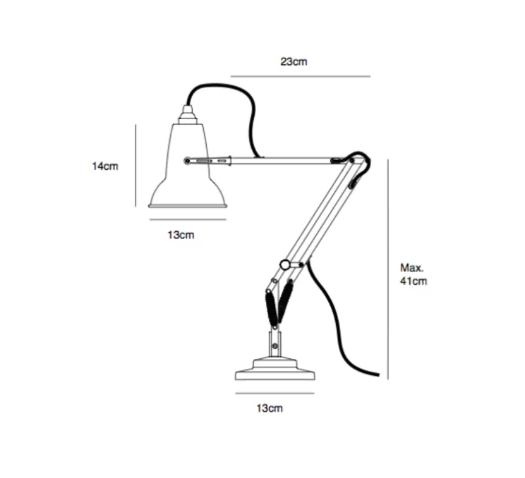 Lampe de bureau, Original 1227 Mini, noir, L36cm, H48cm - ANGLEPOISE