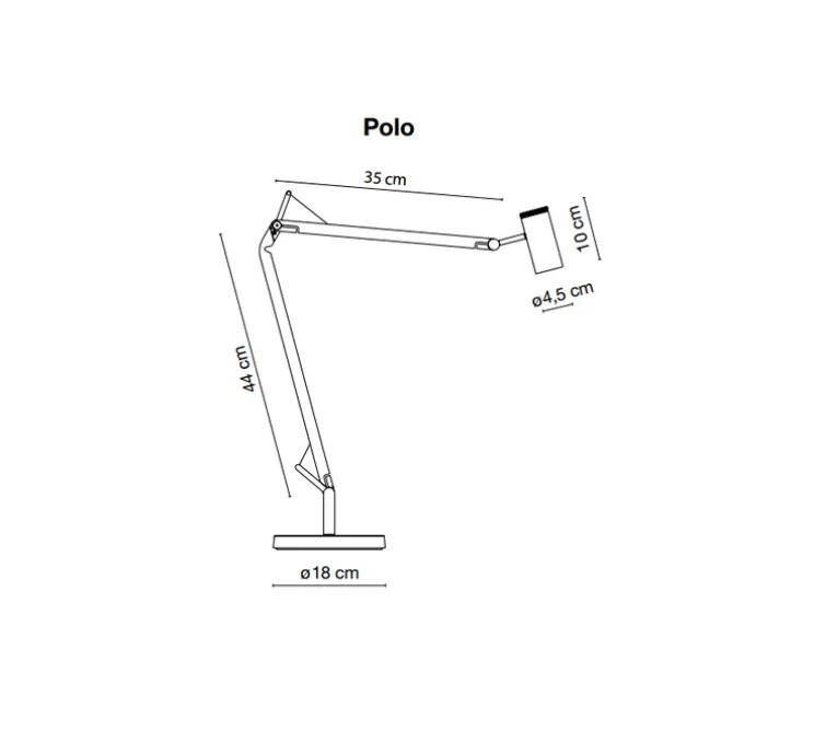 Lampe de bureau, Polo, noir, LED, 3000K, 520lm, H44cm - Marset