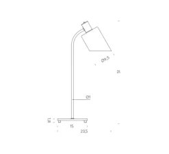 Lampe de bureau, réédition de Charlotte Perriand, rouge, L15cm, H51cm - Nemo Lighting