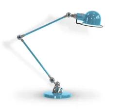 Lampe de bureau, Signal 2 bras, SI333, bleu pastel poli , Ø16cm, H60cm - Jieldé