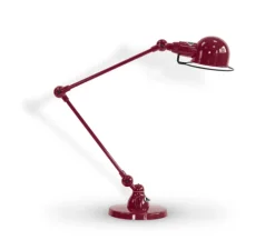 Lampe de bureau, Signal 2 bras, SI333, bourgogne, brillant, Ø16cm, H60cm - Jieldé