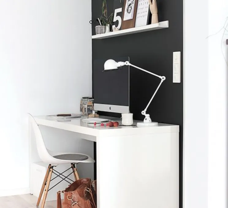 Lampe de bureau, Signal 2 bras, SI333, blanc, brillant, Ø16cm, H60cm - Jieldé