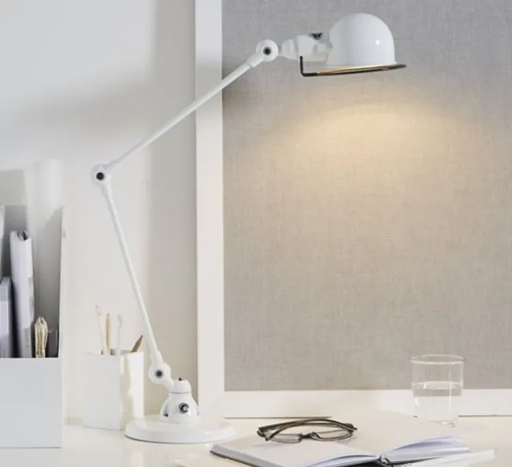Lampe de bureau, Signal 2 bras, SI333, blanc, brillant, Ø16cm, H60cm - Jieldé