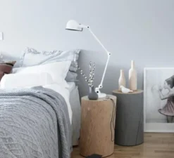 Lampe de bureau, Signal 2 bras, SI333, blanc, brillant, Ø16cm, H60cm - Jieldé