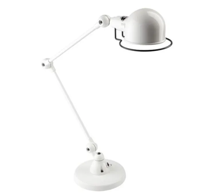 Lampe de bureau, Signal 2 bras, SI333, blanc, brillant, Ø16cm, H60cm - Jieldé