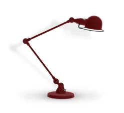 Lampe de bureau, Signal 2 bras, SI333, bourgogne, mat, Ø16cm, H60cm - Jieldé