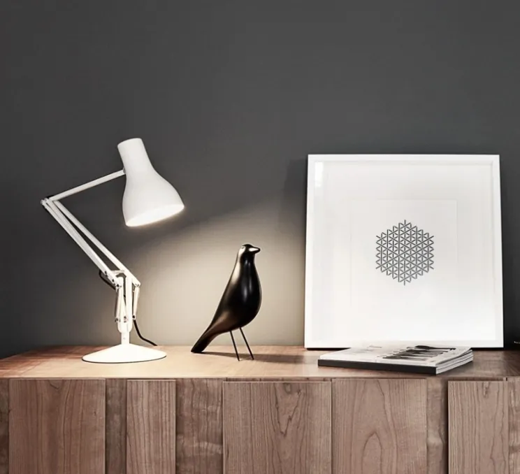 Lampe de bureau, Type 75, blanc alpin, Ø14cm, H57cm - Anglepoise