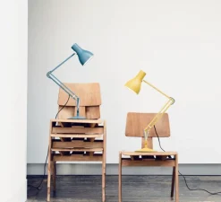 Lampe de bureau, Type 75, bleu saxon, Margaret Howell, Ø14cm, H57cm - Anglepoise