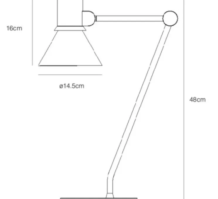 Lampe de bureau, TYPE 80, noir mat, L32cm, H48cm - Anglepoise