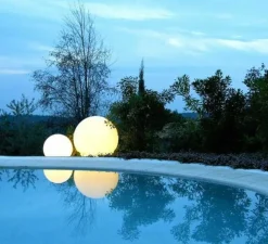 Lampe de jardin, GLOBO, blanc, mat, IP55, Ø30cm - Slide