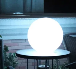 Lampe de jardin, GLOBO, blanc, mat, Ø50cm - Slide