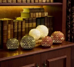 Lampe, Frida Glass Ball, rouge, Ø12cm, H12cm - Sirius