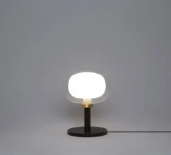 Lampe, NABILA-552.32, laiton, noir et blanc, Ø16cm, H19cm - Tooy