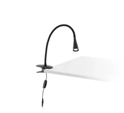 Lampe pince, Lena, noir, LED, Ø6cm, H37cm - Faro