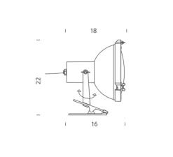 Lampe pince, Projecteur 165, bleu, L16cm, H22cm - Nemo Lighting