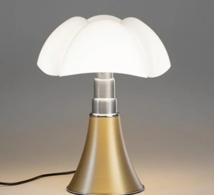 Lampe, PIPISTRELLO, medium, LED, 2700K, 850lm, variation, laiton satiné, H62cm, Ø40cm - Martinelli Luce