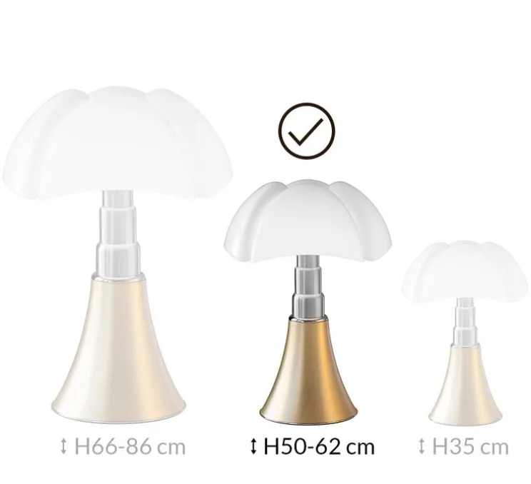 Lampe, PIPISTRELLO, medium, LED, 2700K, 850lm, variation, laiton satiné, H62cm, Ø40cm - Martinelli Luce