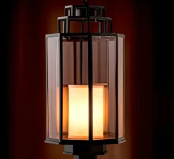 Lanterne, Monticello M, noir, verre transparent , Ø32,5cm, H69cm - Eichholtz