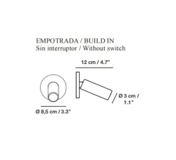 Liseuse, applique sans interrupteur, Jerry, blanc, LED, 3000K, 100 lm, L12cm, H8,5cm - Carpyen