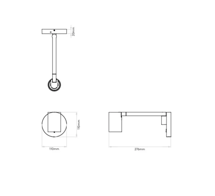Liseuse murale, Ascoli Swing, nickel mat, L11cm, H11cm - Astro