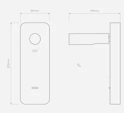 Liseuse murale, Enna Surface USB, noir mat, LED, 2700K, 134 lm, L8cm, H22,5cm - Astro